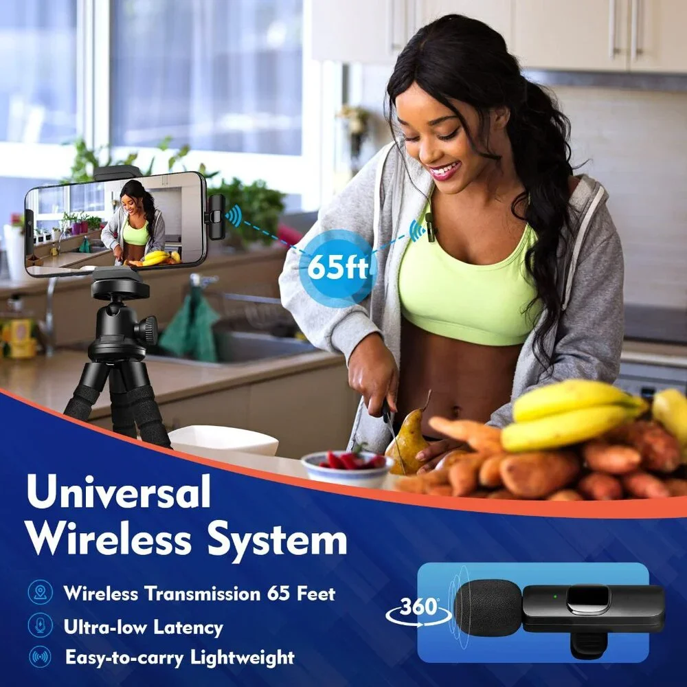 New! Professional Wireless Microphone for Type-C and Lightning Devices